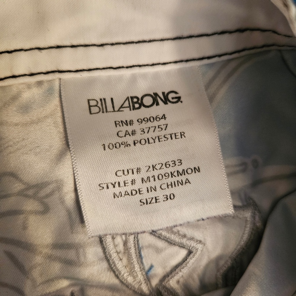 Billabong Men's Blue Graphics Board Shorts 30W 100% Polyester - Picture 2 of 5